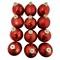Whitehurst 2-Finish Glass Christmas Ball Ornaments - 2.75" (70mm) - Red - 12ct